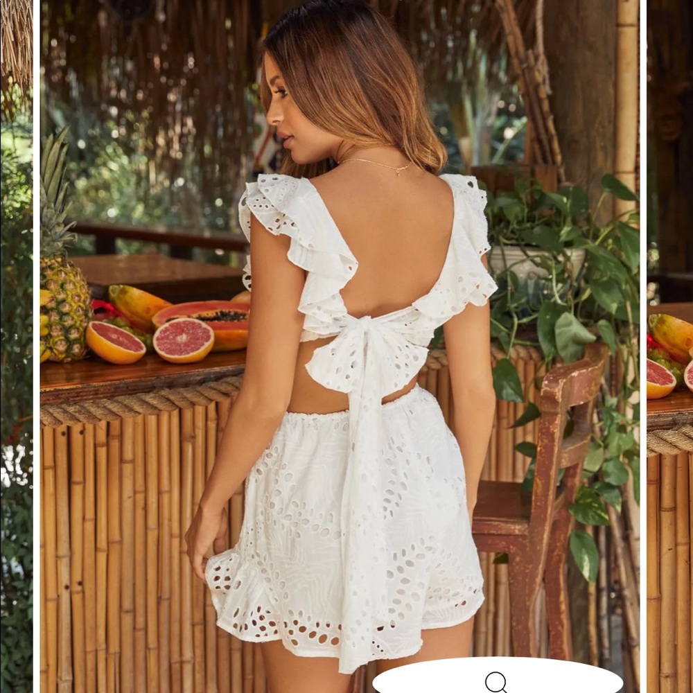 Vici White backless Romper
